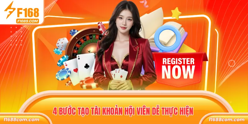 Đăng Ký F168 Nhận 50k Trải Nghiệm Giải Trí Cực Đỉnh 2 4 bước tạo tài khoản hội viên dễ thực hiện